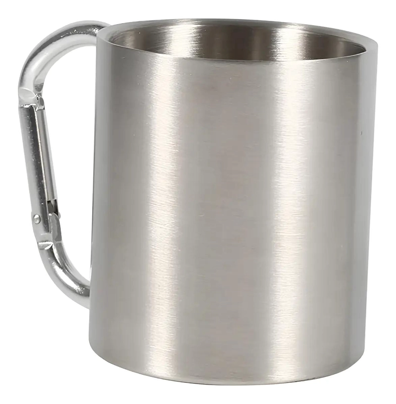 SET DE 2 VASOS PORTATILES CON MOSQUETON DE 300 ML PARA CAMPING Y DEPORTE - 2