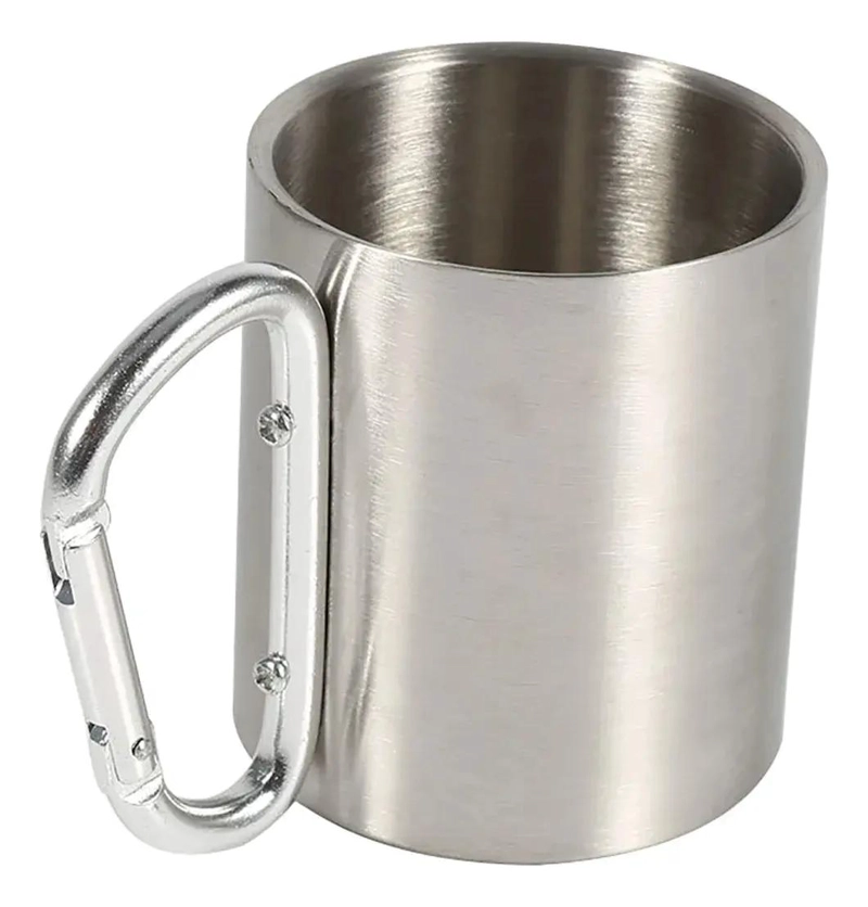 SET DE 2 VASOS PORTATILES CON MOSQUETON DE 300 ML PARA CAMPING Y DEPORTE - 4