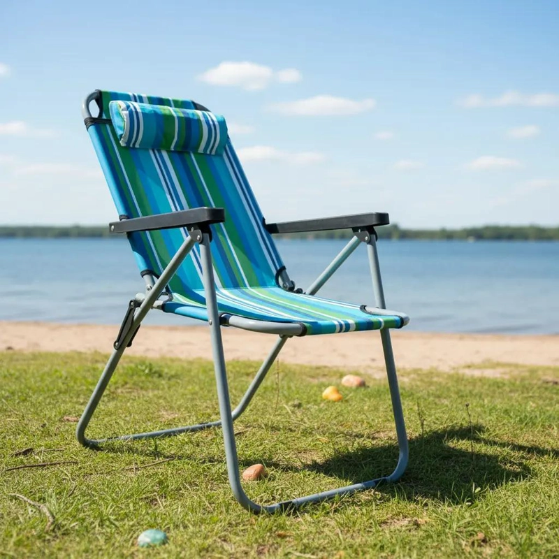 SILLA PLEGABLE PARA CAMPING Y PLAYA CON DISEÑO MULTICOLOR COMODO Y RESISTENTE - 1
