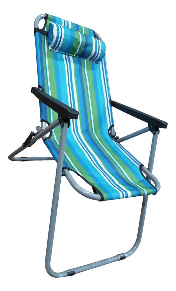 SILLA PLEGABLE PARA CAMPING Y PLAYA CON DISEÑO MULTICOLOR COMODO Y RESISTENTE - 2