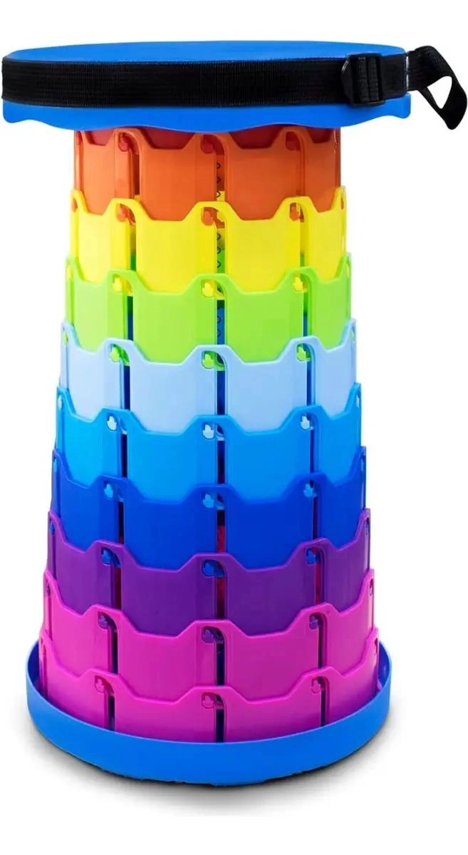 TABURETE PLEGABLE PORTATIL DE PLASTICO RETRACTIL PARA USO COMODO - 2