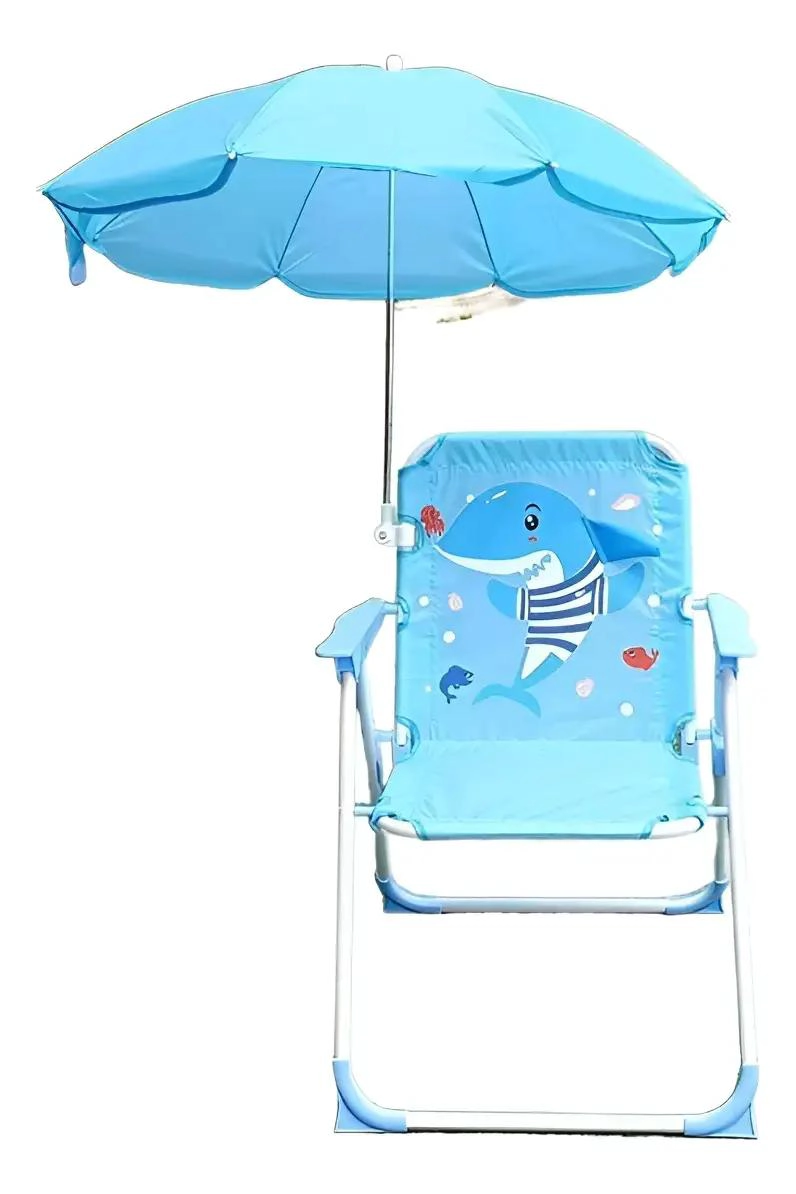 SILLA PLEGABLE PARA CAMPING INFANTIL CON SOMBRILLA PROTECTORA - 1
