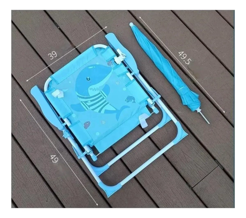 SILLA PLEGABLE PARA CAMPING INFANTIL CON SOMBRILLA PROTECTORA - 2
