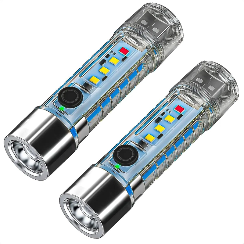 PACK DE 2 LINTERNAS RECARGABLES COMPACTAS PARA USO TACTICO Y DE BOLSILLO - 1