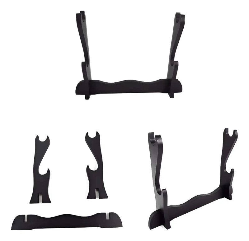 ATRIL DE MESA DOBLE PARA EXHIBIR ESPADAS SAMURAI Y KATANA - 1