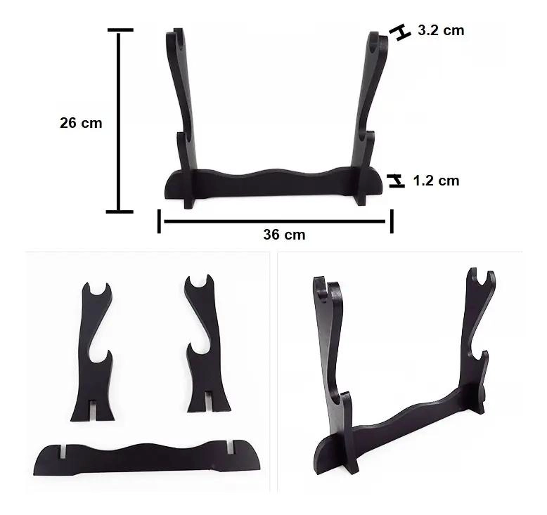 ATRIL DE MESA DOBLE PARA EXHIBIR ESPADAS SAMURAI Y KATANA - 2