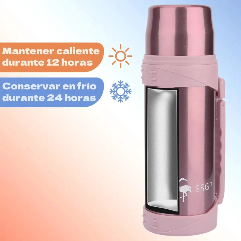 TERMO PORTATIL DE ACERO INOXIDABLE PARA BEBIDAS FRIAS Y CALIENTES DE 1.2 LITROS - 4