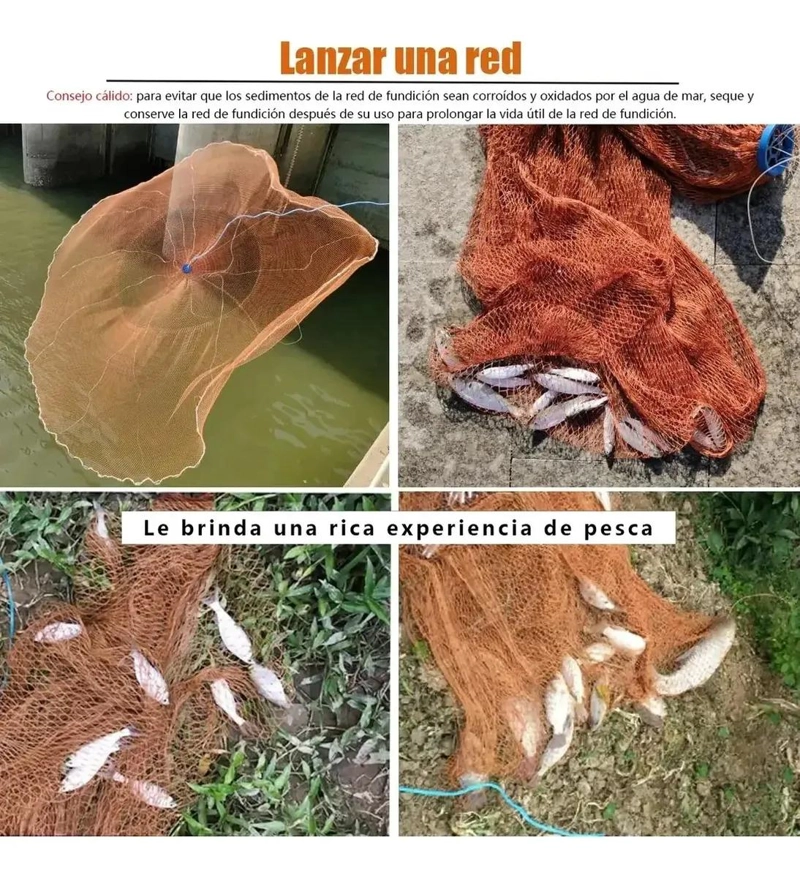 RED DE PESCA DE MALLA FINA DE 3.6 METROS PARA CAPTURA EFICIENTE - 3