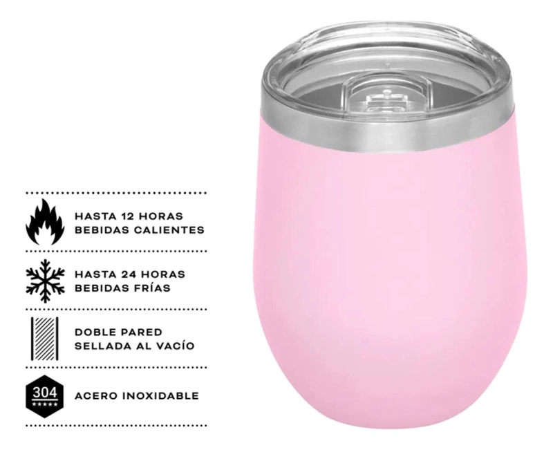 VASO TE RMICO DE ACERO INOXIDABLE DOBLE PARED 350 ML PARA BEBIDAS - 5