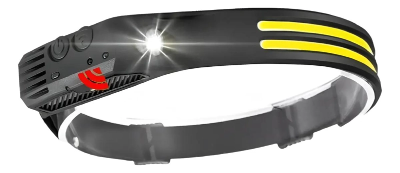 GENÉRICO LINTERNA FRONTAL 2 EN 1 CON SENSOR PARA CASCO DE TRABAJO