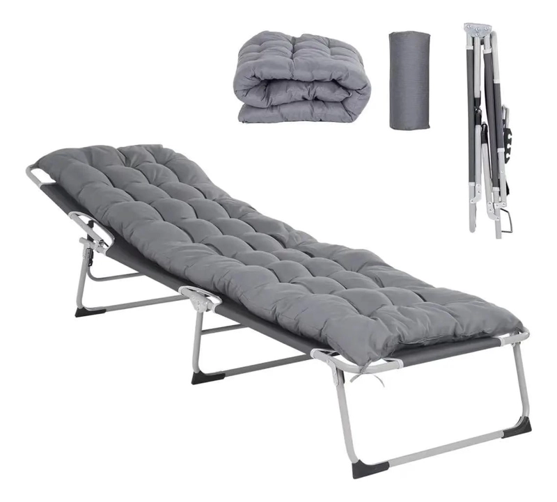 CAMA PORTATIL PLEGABLE CON COLCHON DESMONTABLE Y ESTRUCTURA REFORZADA - 1