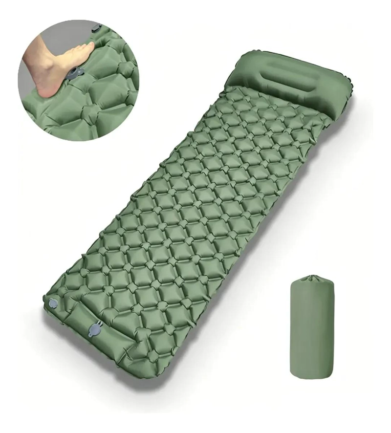 COLCHONETA INFLABLE PLEGABLE INDIVIDUAL PARA CAMPING Y VIAJES - 1