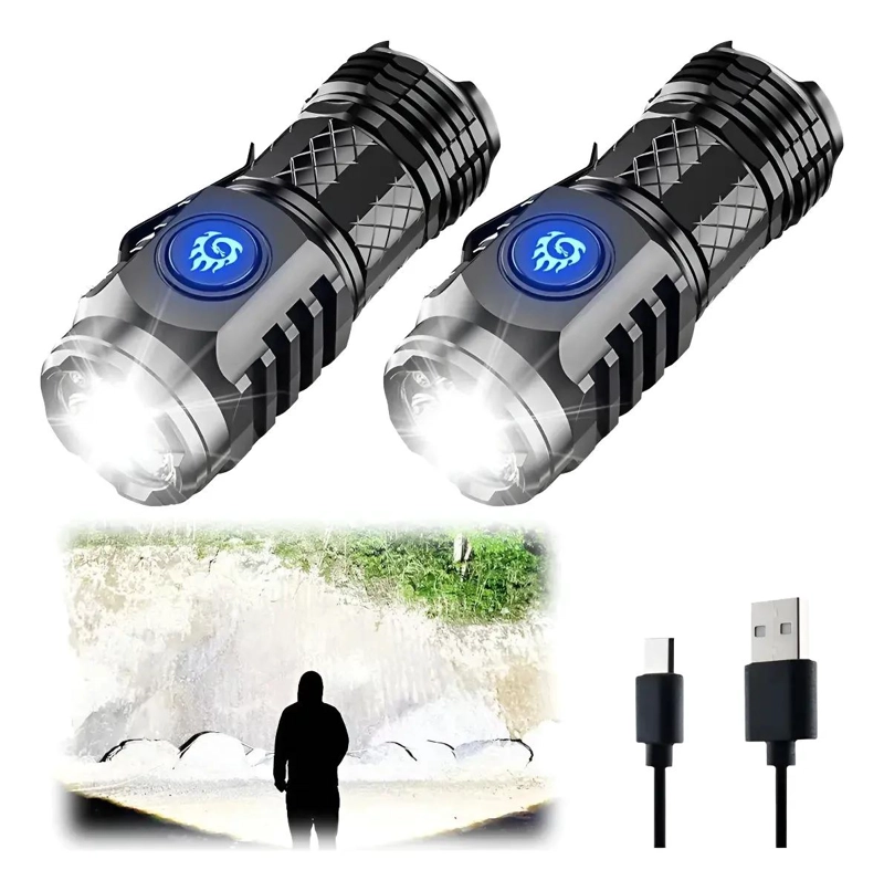 MINI LINTERNA TACTICA ULTRA POTENTE CON TRIPLE FOCO - 1