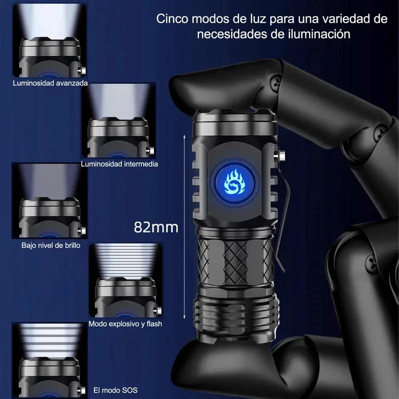 MINI LINTERNA TACTICA ULTRA POTENTE CON TRIPLE FOCO - 4