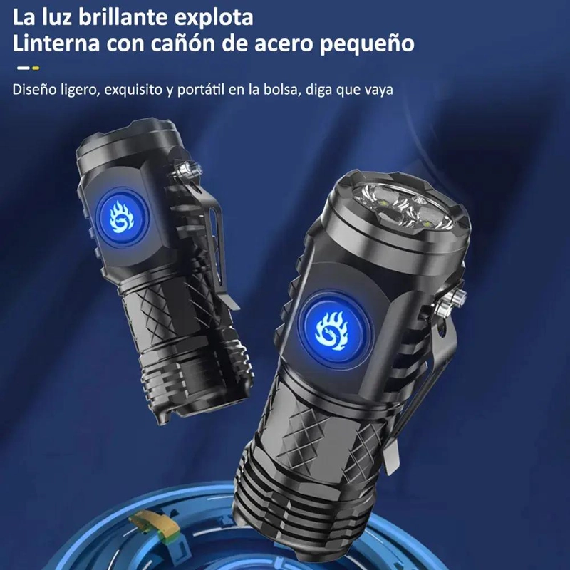 MINI LINTERNA TACTICA ULTRA POTENTE CON TRIPLE FOCO - 5