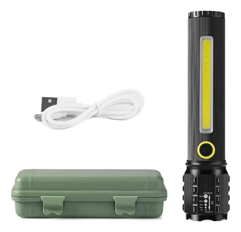 LINTERNA RECARGABLE USB PARA CAMPING Y PESCA CON ALCANCE DE 800 METROS - 2