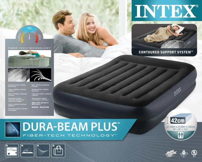 COLCHON INFLABLE PARA DOS PERSONAS CON TECNOLOGIA FIBER TECH Y INFLADOR INCORPOR - 3