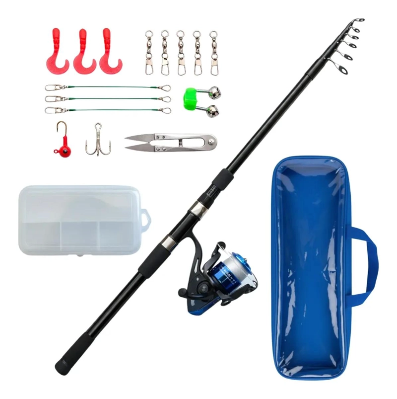 SET DE PESCA CON CAÑA TELESCOPICA Y CARRETE DE 2.7 METROS - 1