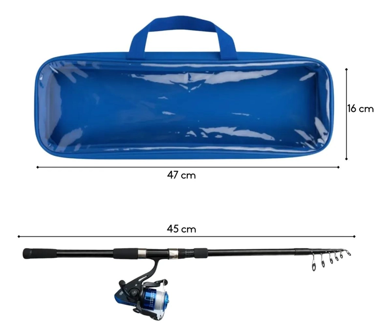 SET DE PESCA CON CAÑA TELESCOPICA Y CARRETE DE 2.7 METROS - 2