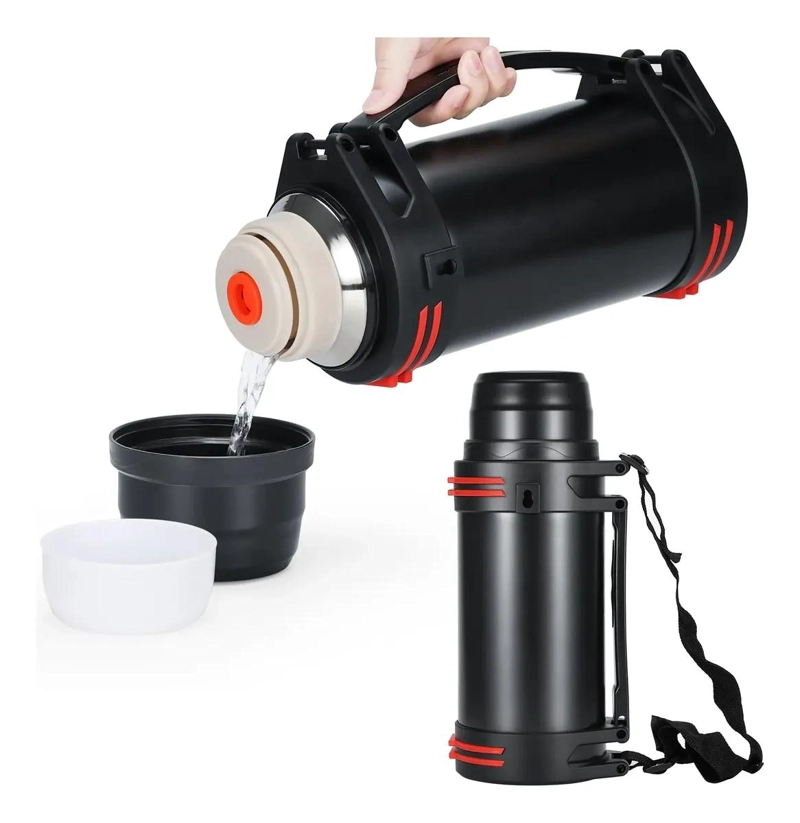 TERMO DE ACERO INOXIDABLE CON CAPACIDAD DE 2 LITROS COLOR PLATEADO - 1