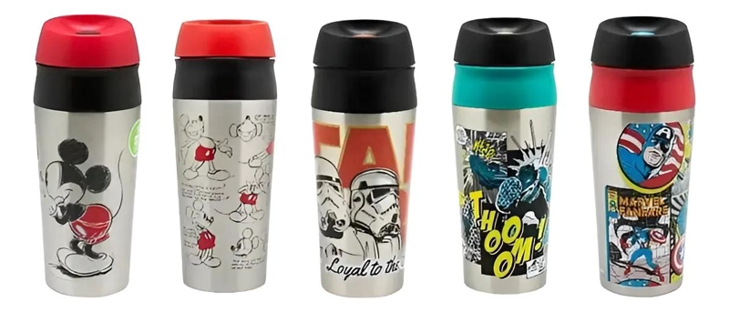 TERMO METALICO PARA BEBIDAS DE 450 ML CON DISEÑO DE COMICS - 1