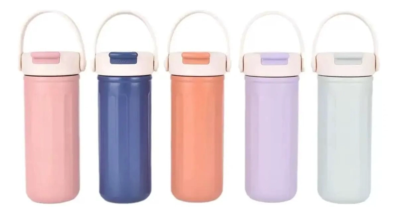 VASO TE RMICO DE ACERO INOXIDABLE CON BOMBILLA PARA BEBIDAS 380 ML - 2
