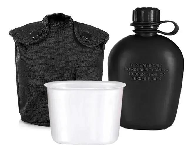 CANTIMPLORA TACTICA CON RECIPIENTE METALICO Y FUNDA PROTECTORA RESISTENTE - 2