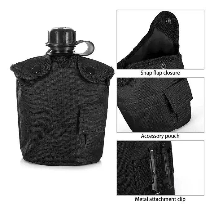 CANTIMPLORA TACTICA CON RECIPIENTE METALICO Y FUNDA PROTECTORA RESISTENTE - 3
