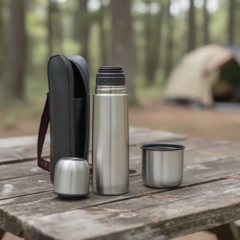 TERMO DE ACERO INOXIDABLE 500 ML CON FUNDA TE RMICA PORTATIL PARA BEBIDAS - 4