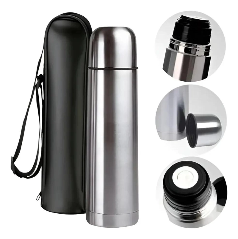 TERMO DE ACERO INOXIDABLE 500 ML CON FUNDA TE RMICA PORTATIL PARA BEBIDAS - 5
