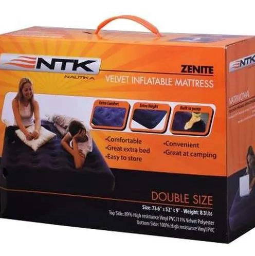 COLCHON INFLABLE PARA CAMPING DE DOS PLAZAS CON DISEÑO ERGONOMICO - 1