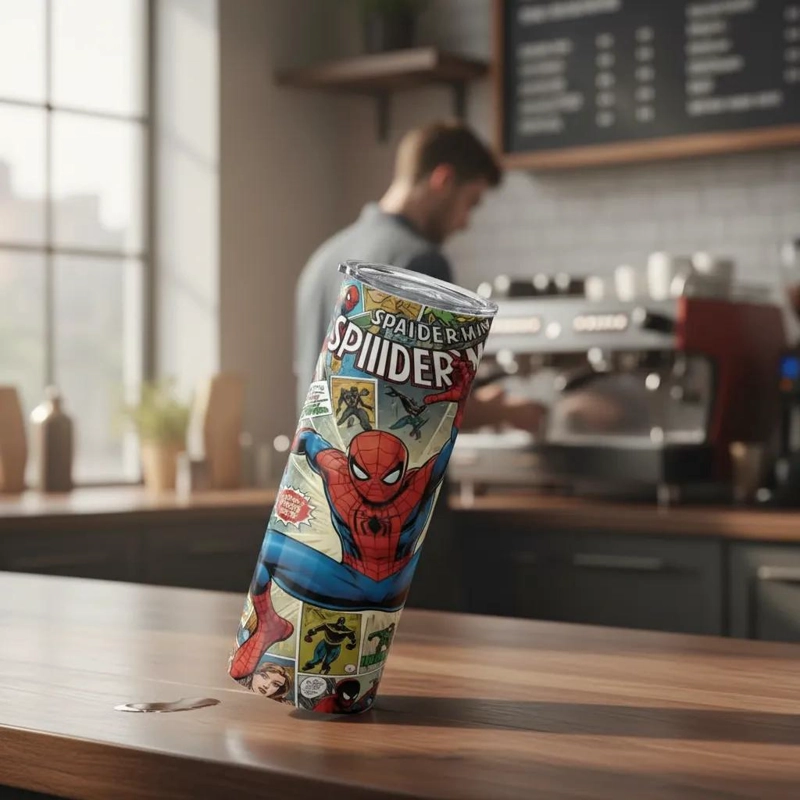 VASO TE RMICO DE ACERO INOXIDABLE CON DISEÑO DE SUPERHE ROE PARA FANATICOS - 1