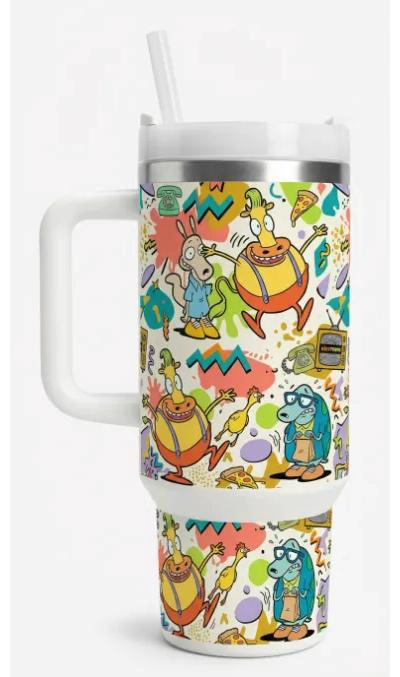 VASO TE RMICO RETRO DE 40OZ CON DISEÑO INSPIRADO EN LA VIDA MODERNA DE ROCKO - 1