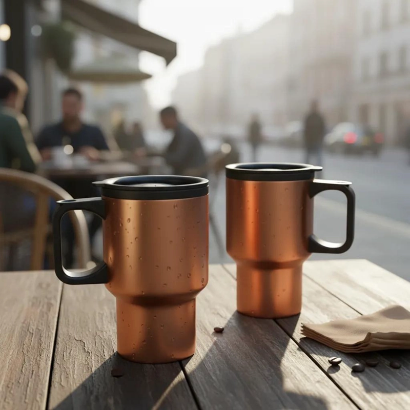 MUG TE RMICO CON RECUBRIMIENTO METALICO PARA BEBIDAS CALIENTES Y FRIAS - 1