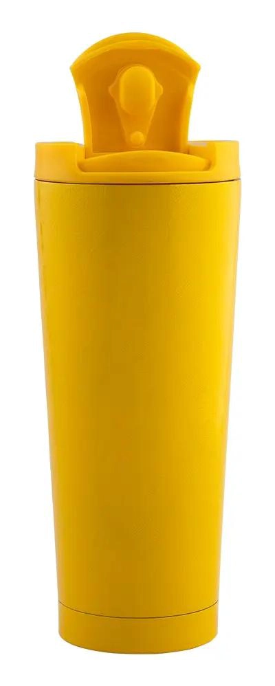VASO TE RMICO AMARILLO PARA BEBIDAS DE 400 ML CON TAPA SEGURA - 1