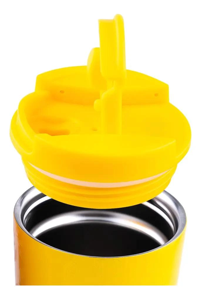 VASO TE RMICO AMARILLO PARA BEBIDAS DE 400 ML CON TAPA SEGURA - 2
