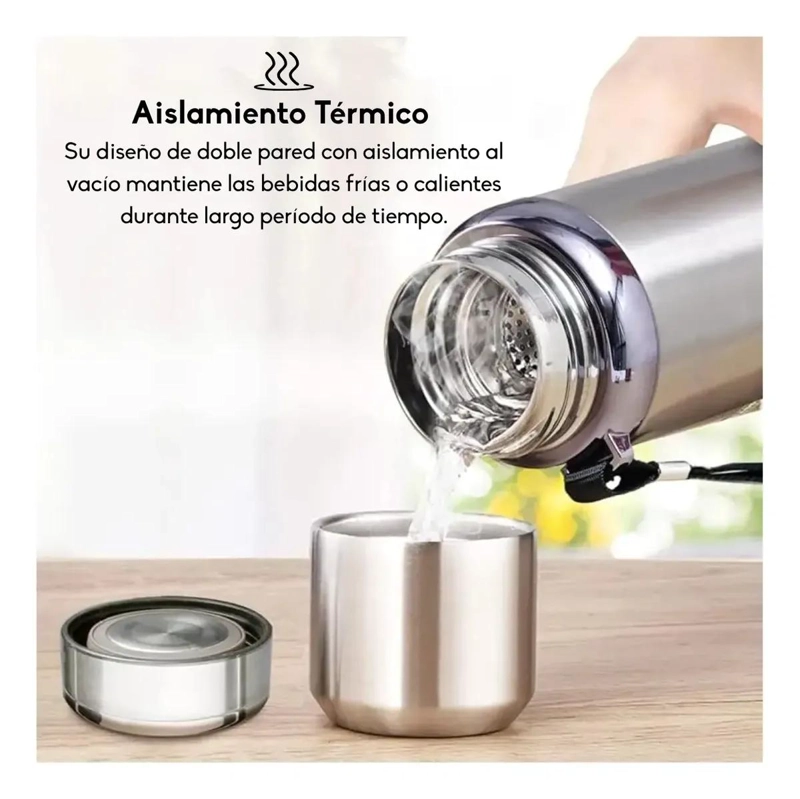 TERMO DE ACERO INOXIDABLE PARA LIQUIDOS CALIENTES Y FRIOS 800 ML - 3
