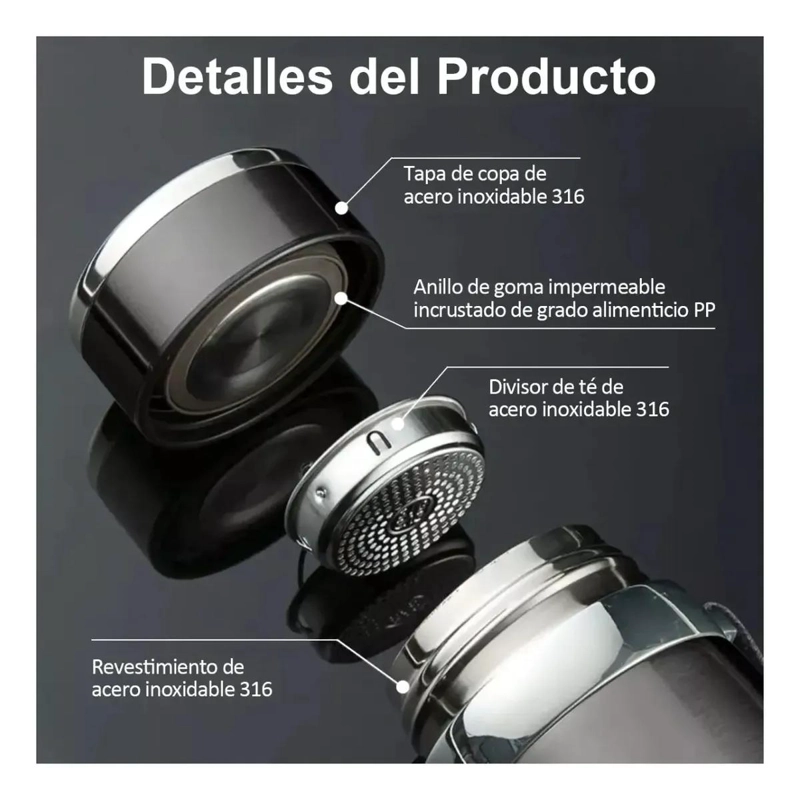 TERMO DE ACERO INOXIDABLE PARA LIQUIDOS CALIENTES Y FRIOS 800 ML - 4