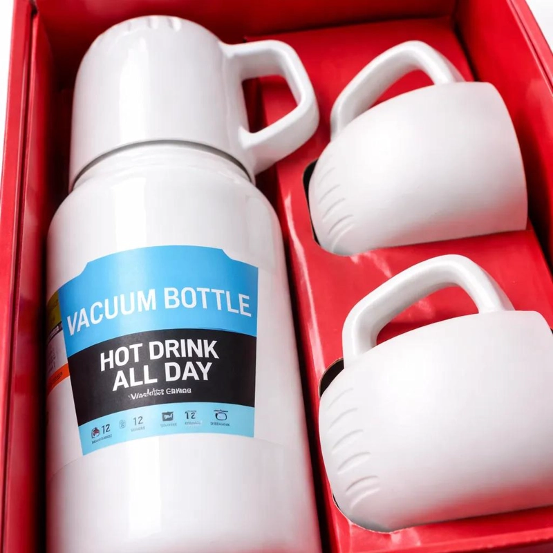 SET DE TERMO CON 3 TAZAS DE 500 ML EN COLORES VARIADOS - 4