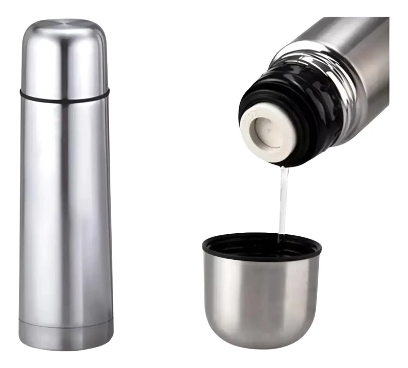 TERMO METALICO PARA AGUA CALIENTE INDIVIDUAL DE 500 ML CON DISEÑO MATE - 1