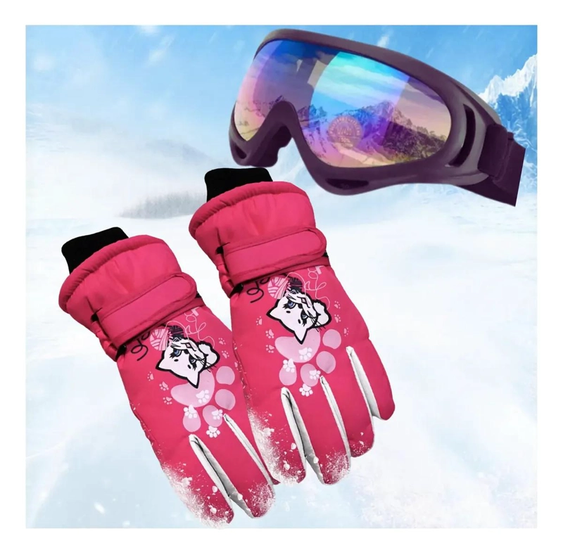 SET DE GUANTES Y ANTIPARRAS PARA NIEVE CON DISEÑO VARIADO PARA NIÑOS - 1