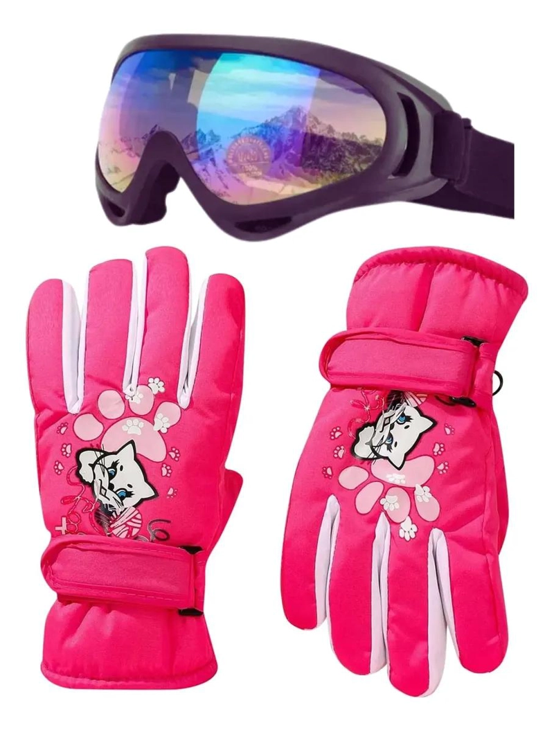 SET DE GUANTES Y ANTIPARRAS PARA NIEVE CON DISEÑO VARIADO PARA NIÑOS - 5