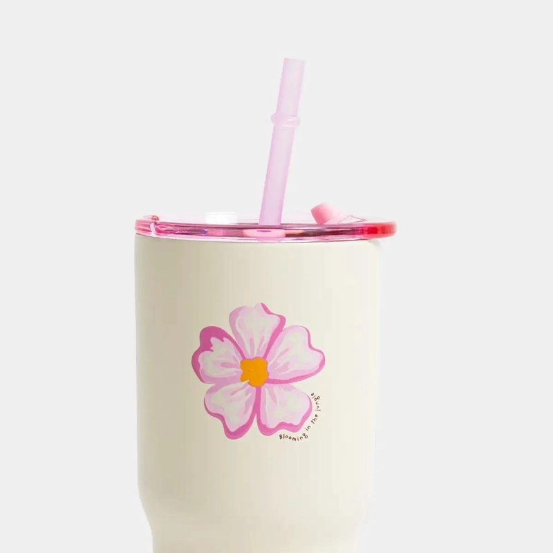 VASO ALTO DE ACERO INOXIDABLE CON SORBETE 600 ML CAPACIDAD - 1