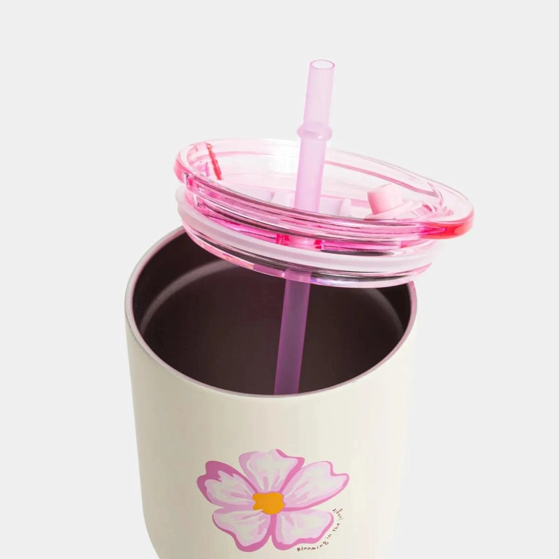 VASO ALTO DE ACERO INOXIDABLE CON SORBETE 600 ML CAPACIDAD - 2