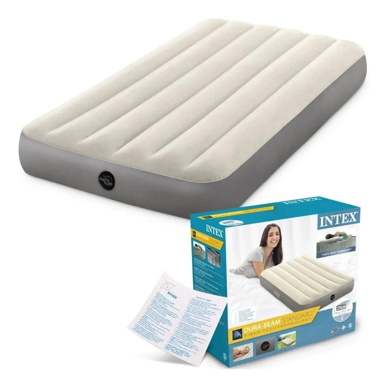 COLCHON INFLABLE BEIGE PARA 1.5 PLAZAS CON DIMENSIONES 99X192X25 CM - 4
