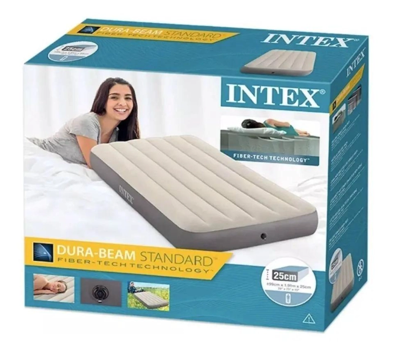 COLCHON INFLABLE BEIGE PARA 1.5 PLAZAS CON DIMENSIONES 99X192X25 CM - 5