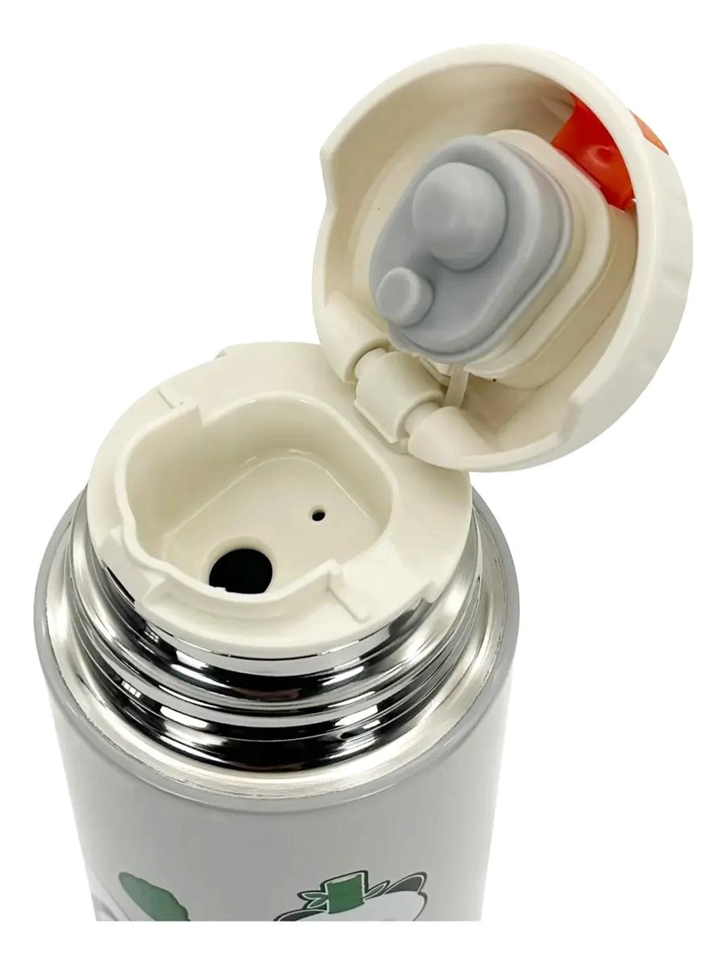 TERMO DE ACERO INOXIDABLE CON TAZA DISEÑO OSO PANDA 500 ML - 5