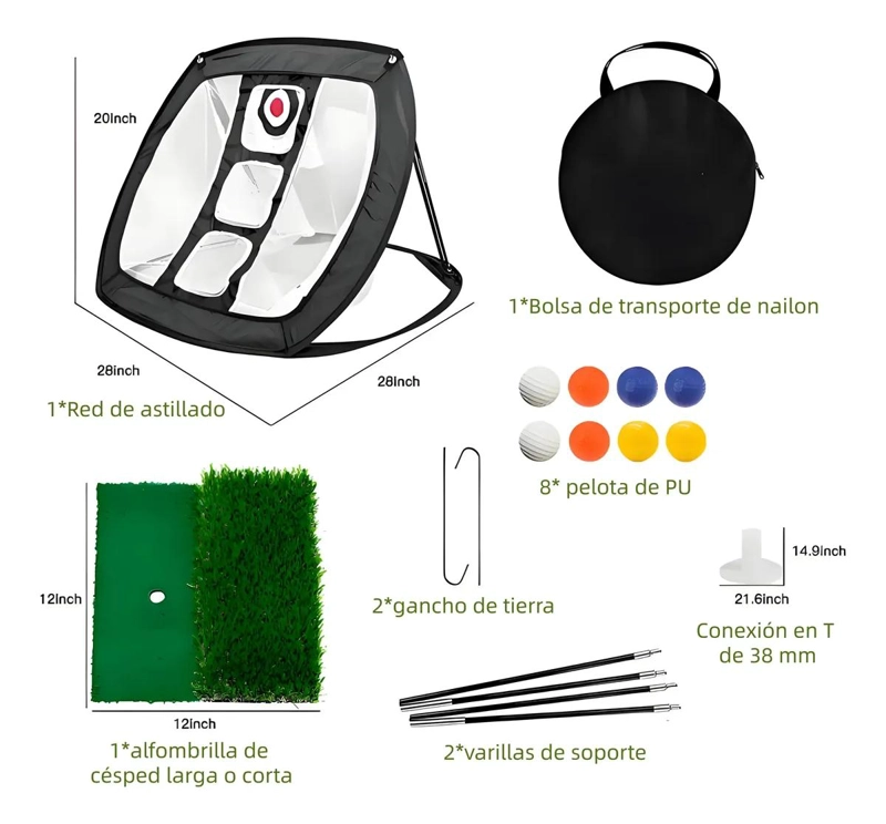 RED DE PRACTICA PARA GOLF RESISTENTE Y DURADERA - 3
