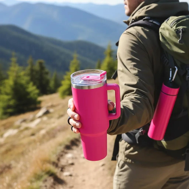 SET VASO CON ASA Y BOTELLA MEDIDORA CON CONTROL DE TEMPERATURA PARA BEBIDAS - 1