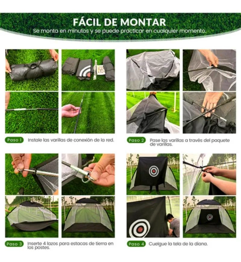 RED DE MALLA PLEGABLE PARA PRACTICA Y ENTRENAMIENTO DE GOLF - 4